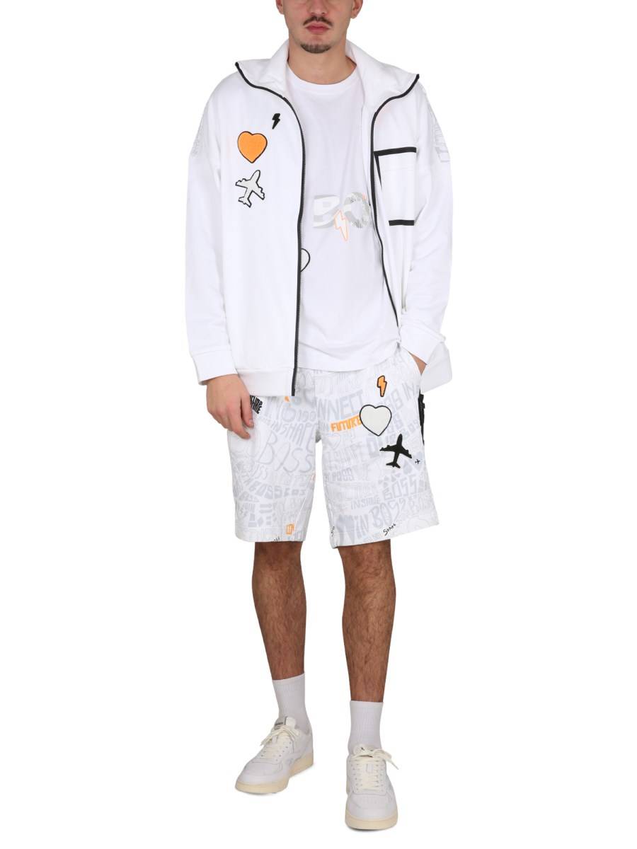 BOSS FELPA IN COTONE CON LOGO