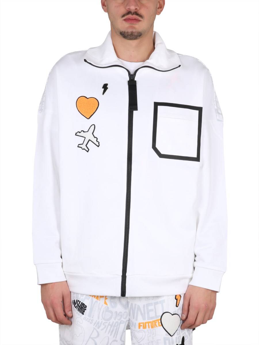 BOSS FELPA IN COTONE CON LOGO