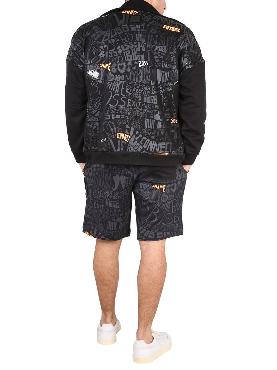 BOSS FELPA IN COTONE CON LOGO