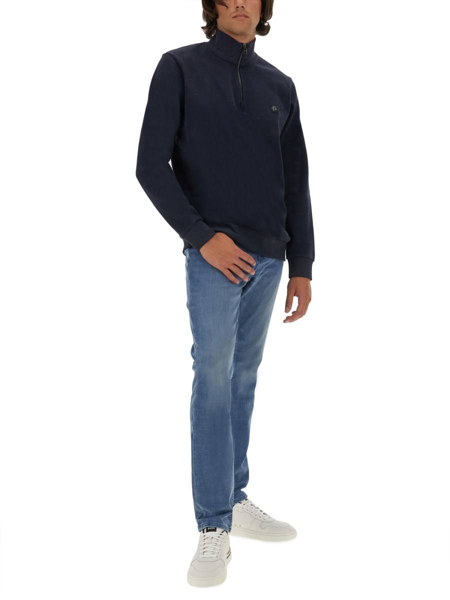 BOSS FELPA IN COTONE CON PATCH LOGO