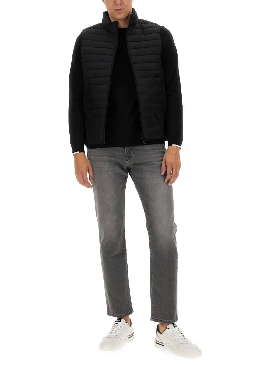 BOSS GILET CON ZIP IN NYLON