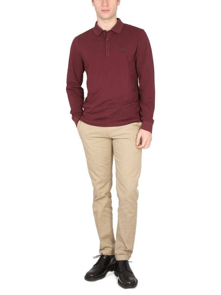 BOSS POLO IN COTONE CON PATCH LOGO