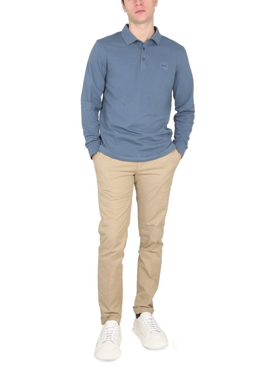 BOSS POLO IN COTONE CON PATCH LOGO