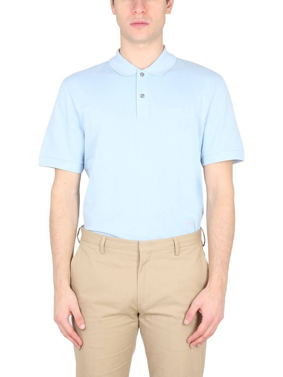 BOSS POLO IN COTONE CON RICAMO LOGO