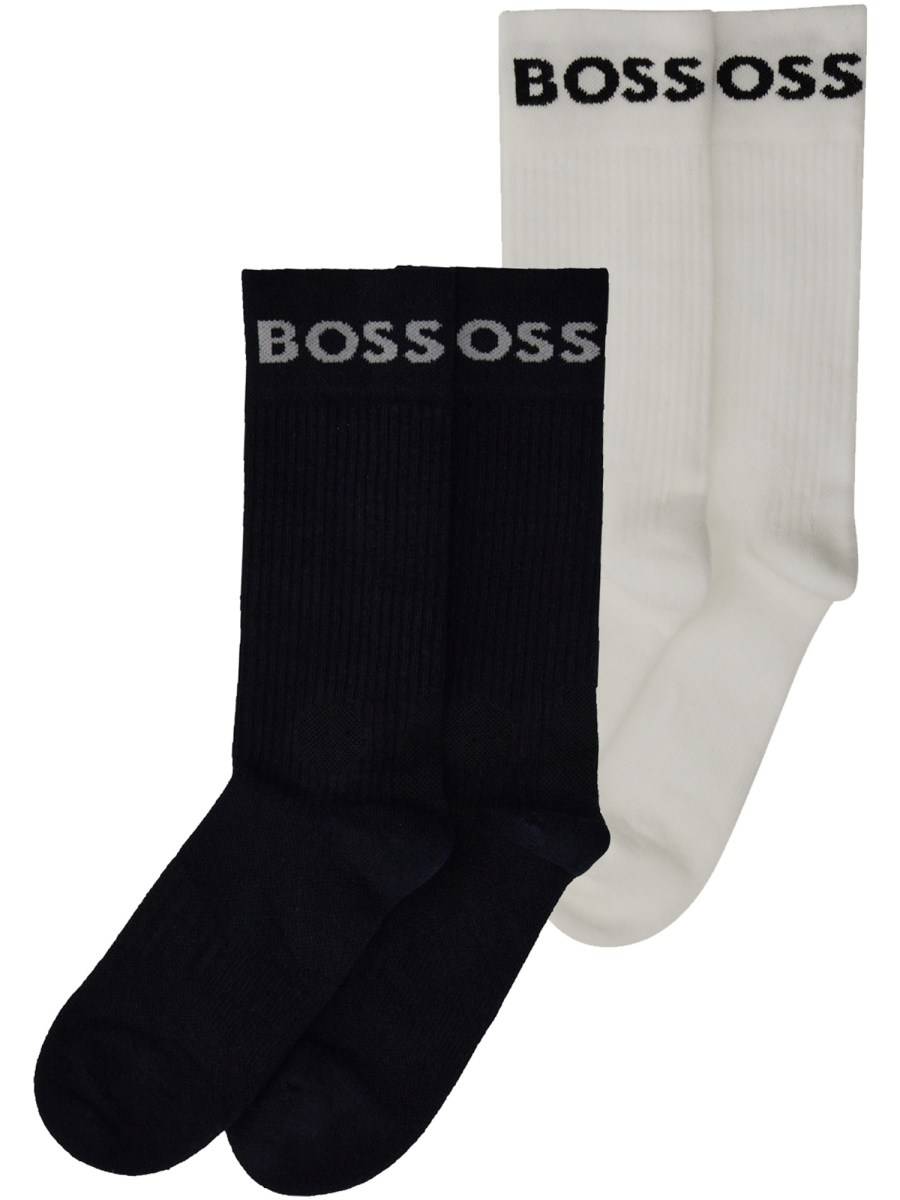 BOSS SET DA DUE CALZINI IN MISTO COTONE CON LOGO
