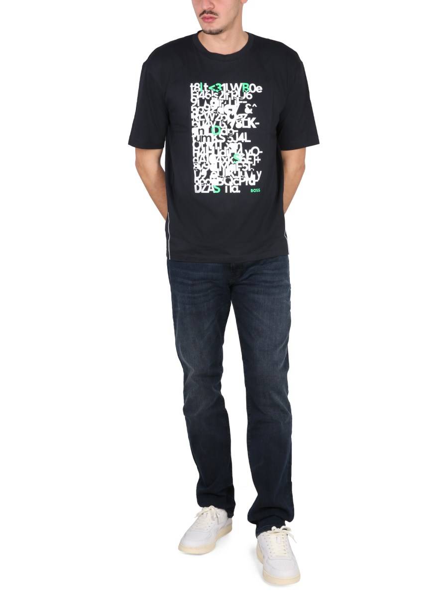 BOSS T-SHIRT IN COTONE CON STAMPA LOGO