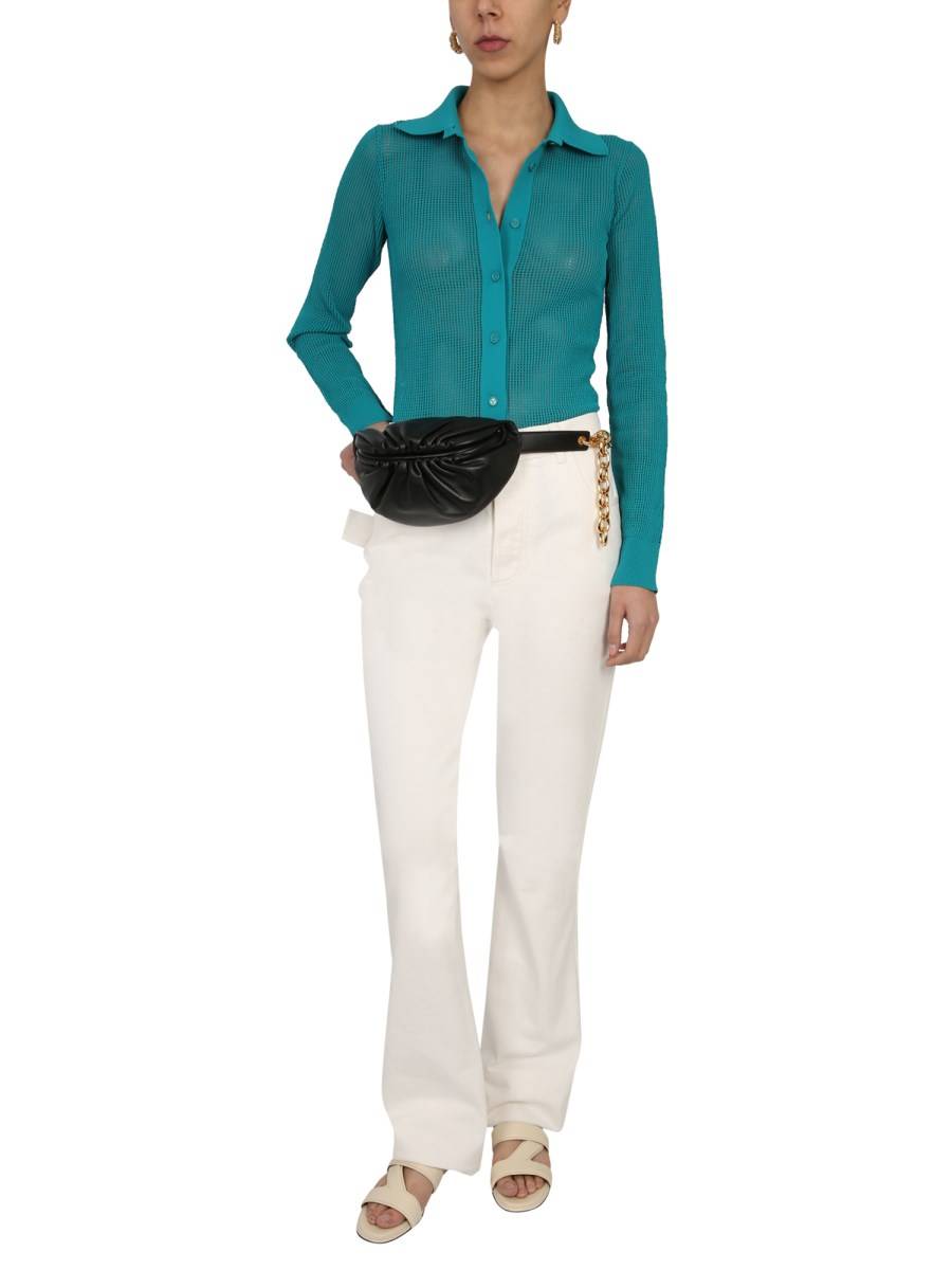 BOTTEGA VENETA CARDIGAN IN MESH DI COTONE TECNICO