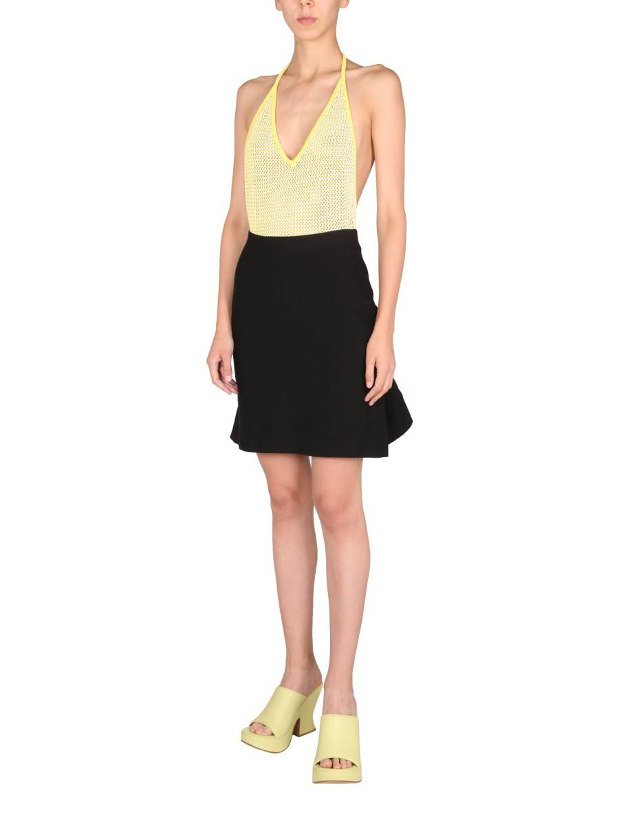 BOTTEGA VENETA GONNA IN LANA STRETCH COMPATTA