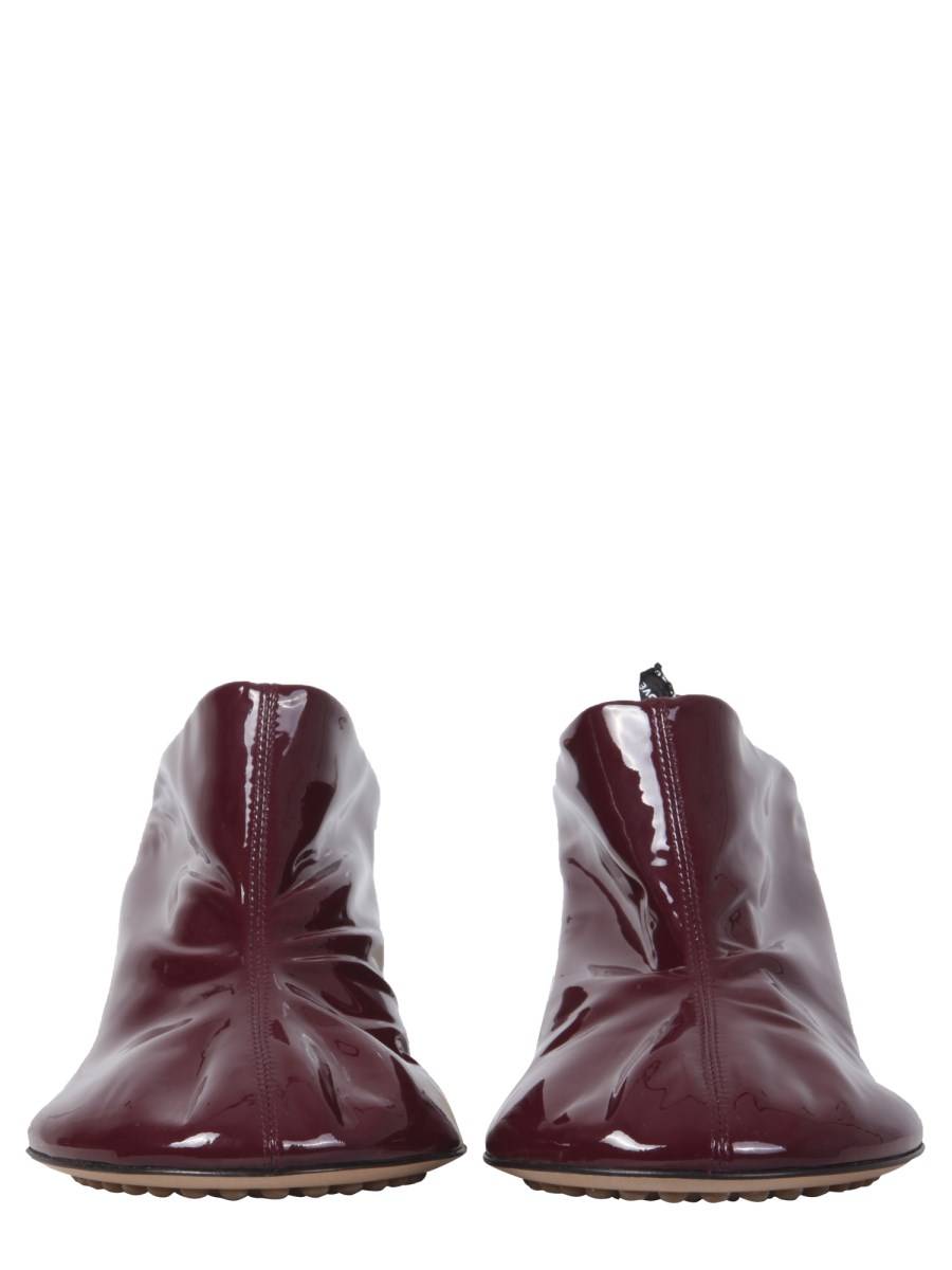 BOTTEGA VENETA MULE DOT SOCK IN PELLE VERNICIATA