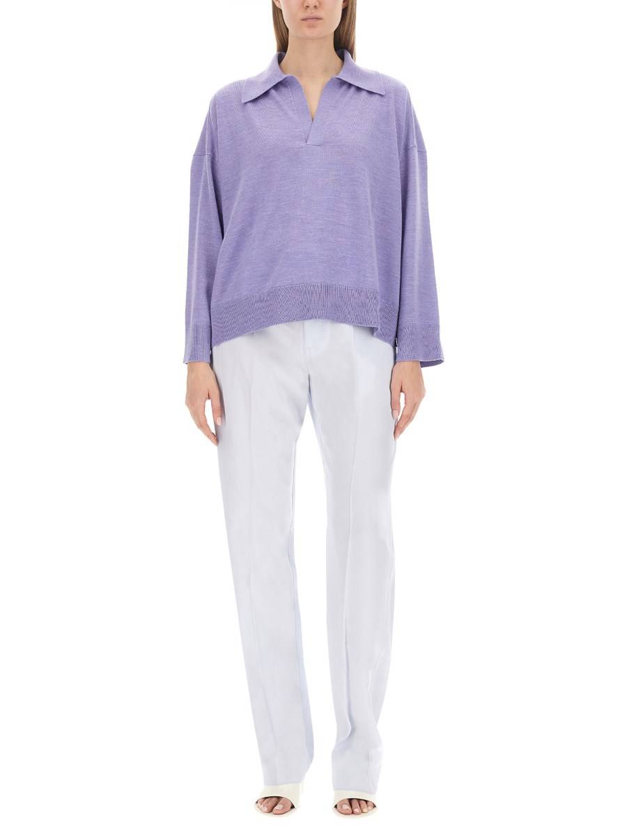 BOTTEGA VENETA POLO IN LANA LEGGERA