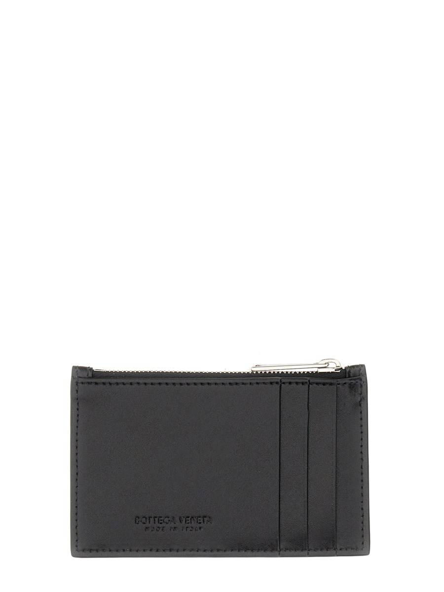 BOTTEGA VENETA PORTACARTE CON ZIP IN PELLE