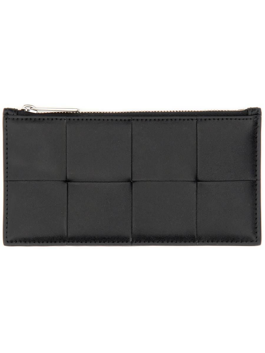 BOTTEGA VENETA PORTACARTE IN PELLE CON ZIP