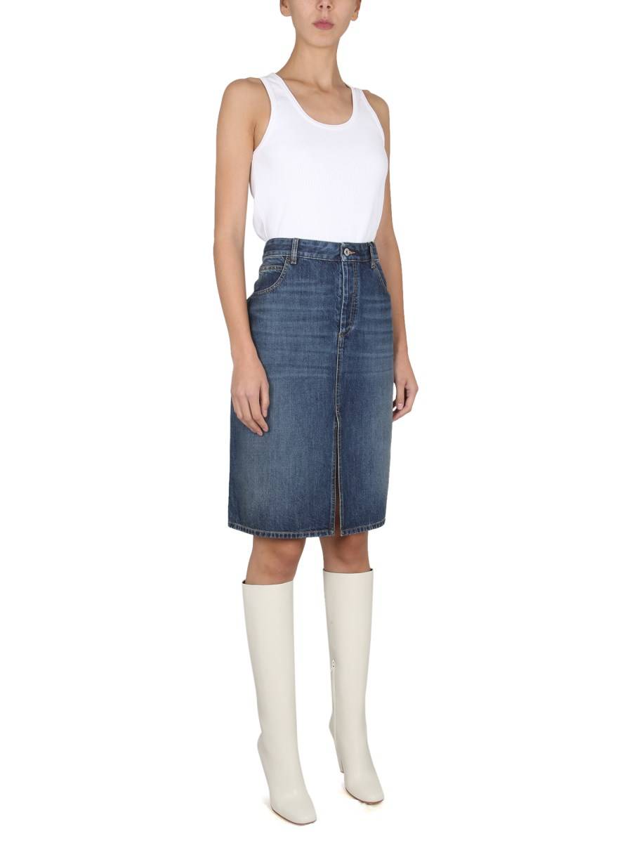BOTTEGA VENETA TOP IN COTONE DRY STRETCH A COSTE