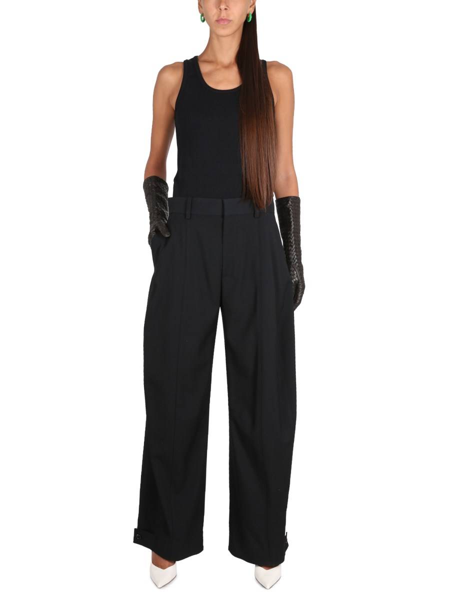 BOTTEGA VENETA TOP IN COTONE DRY STRETCH A COSTE