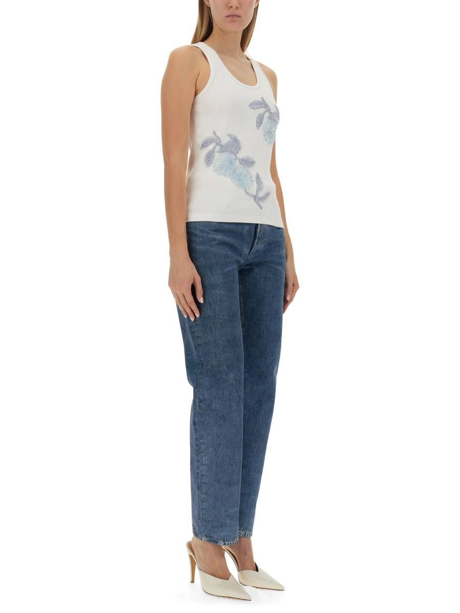 BOTTEGA VENETA TOP IN COTONE RICAMATO