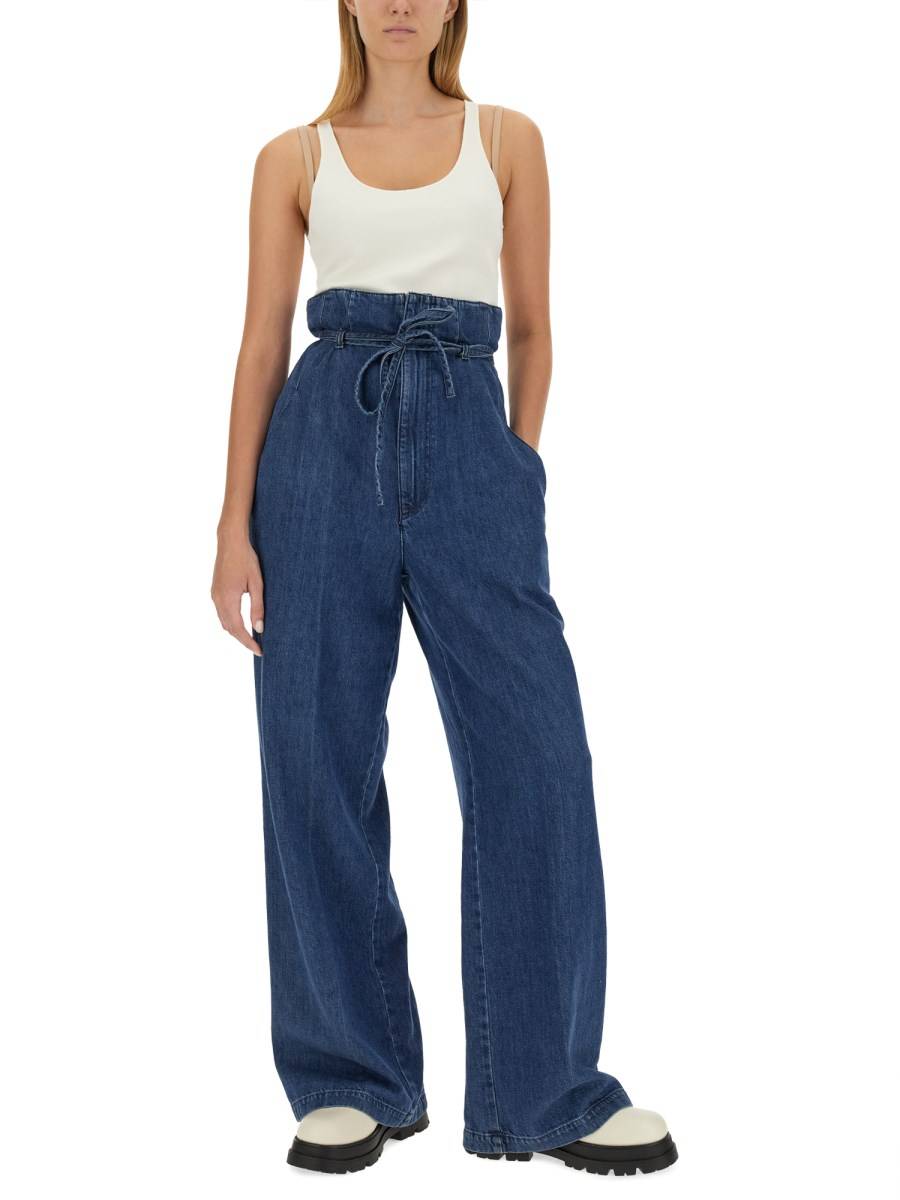 BOYISH PANTALONE PALAZZO IN DENIM DI COTONE