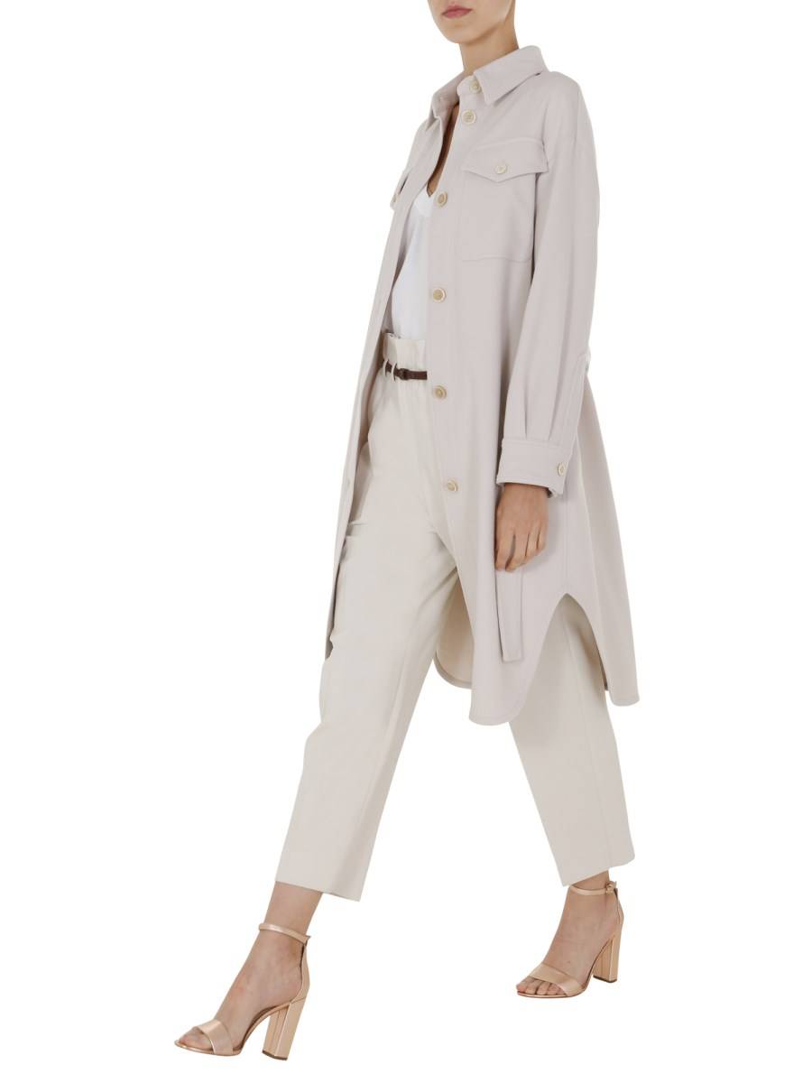 BRUNELLO CUCINELLI CAPPOTTO IN LANA CON CINTURA