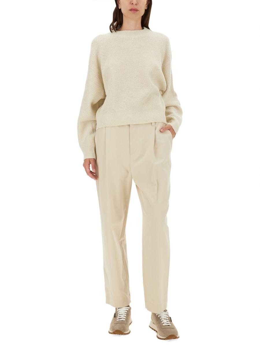BRUNELLO CUCINELLI PANTALONE CROPPED FIT IN COTONE