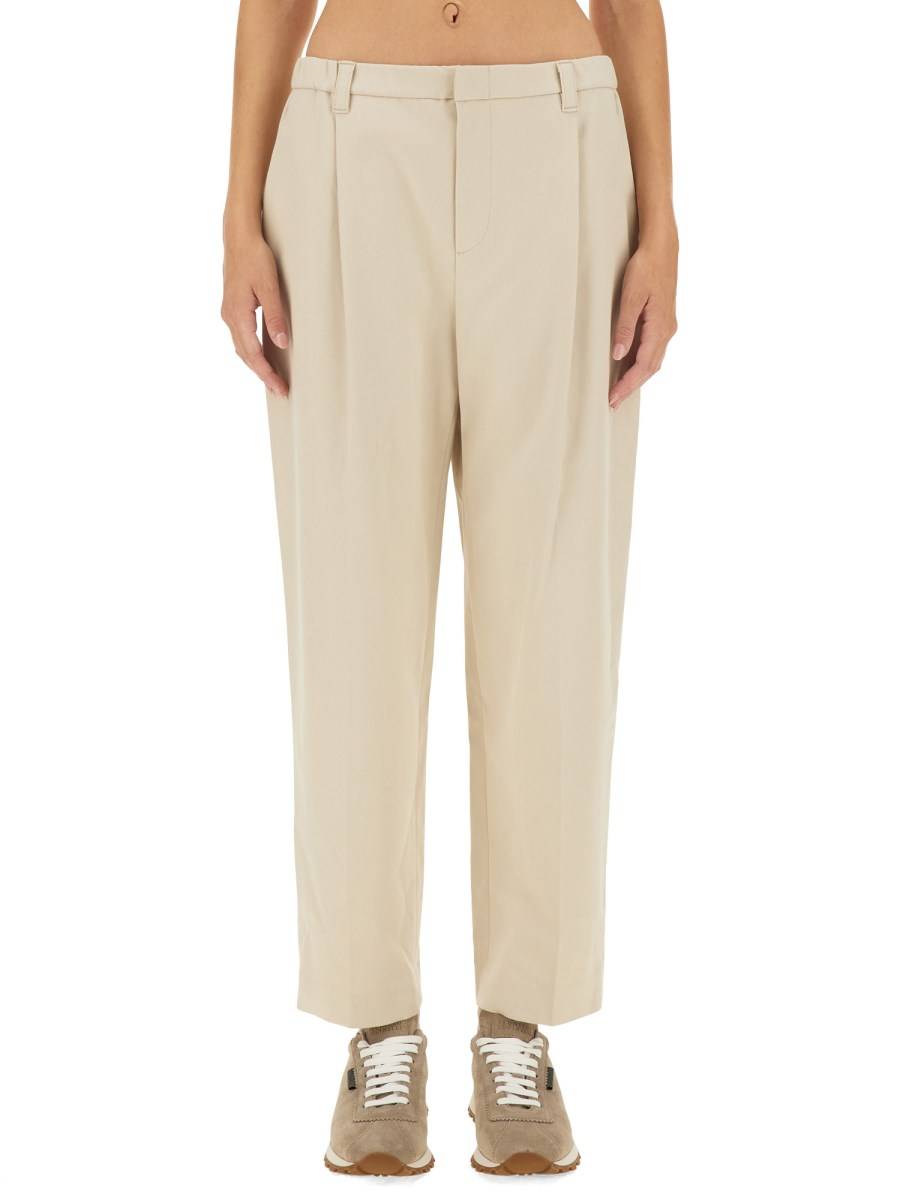 BRUNELLO CUCINELLI PANTALONE CROPPED FIT IN COTONE