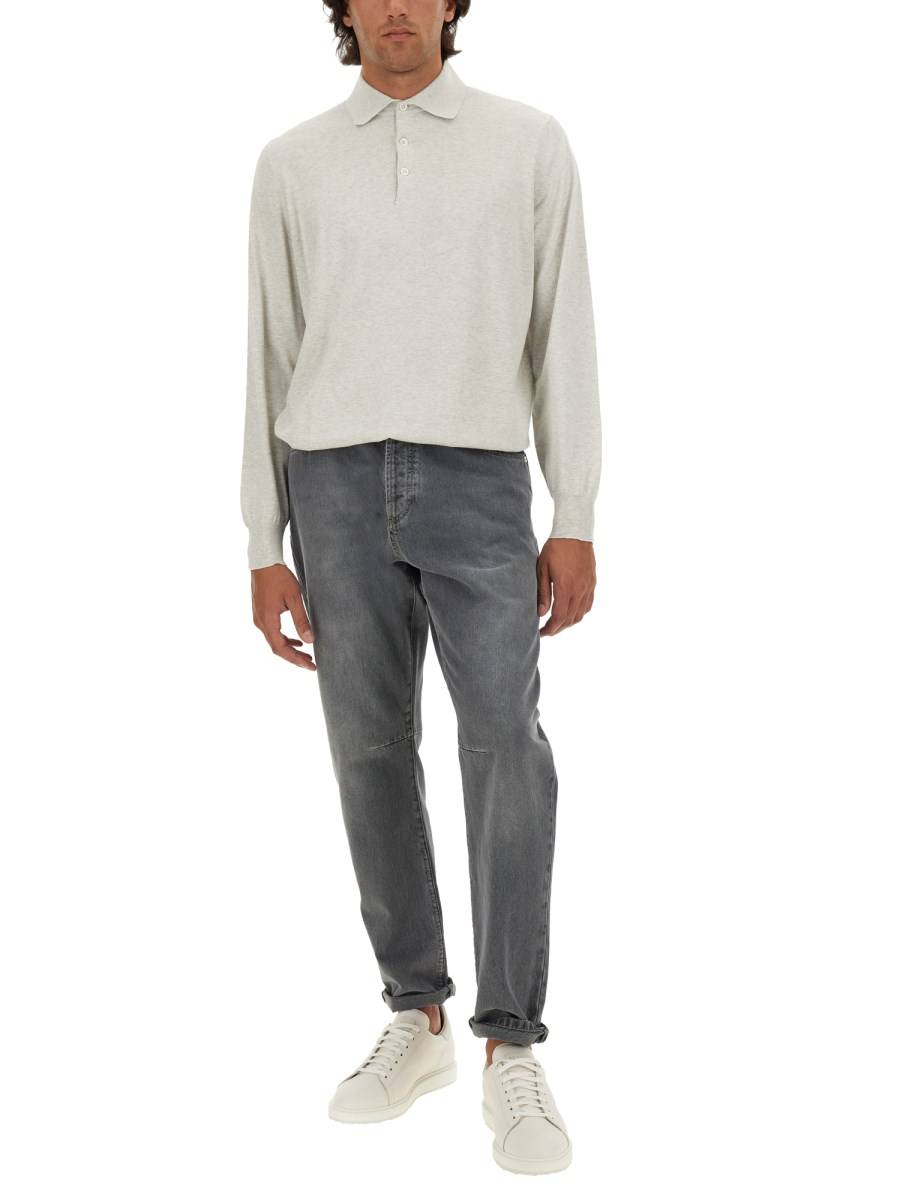 BRUNELLO CUCINELLI POLO REGULAR FIT IN MAGLIA