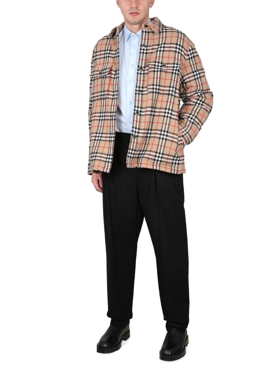 BURBERRY GIACCA CON MOTIVO CHECK IN LANA