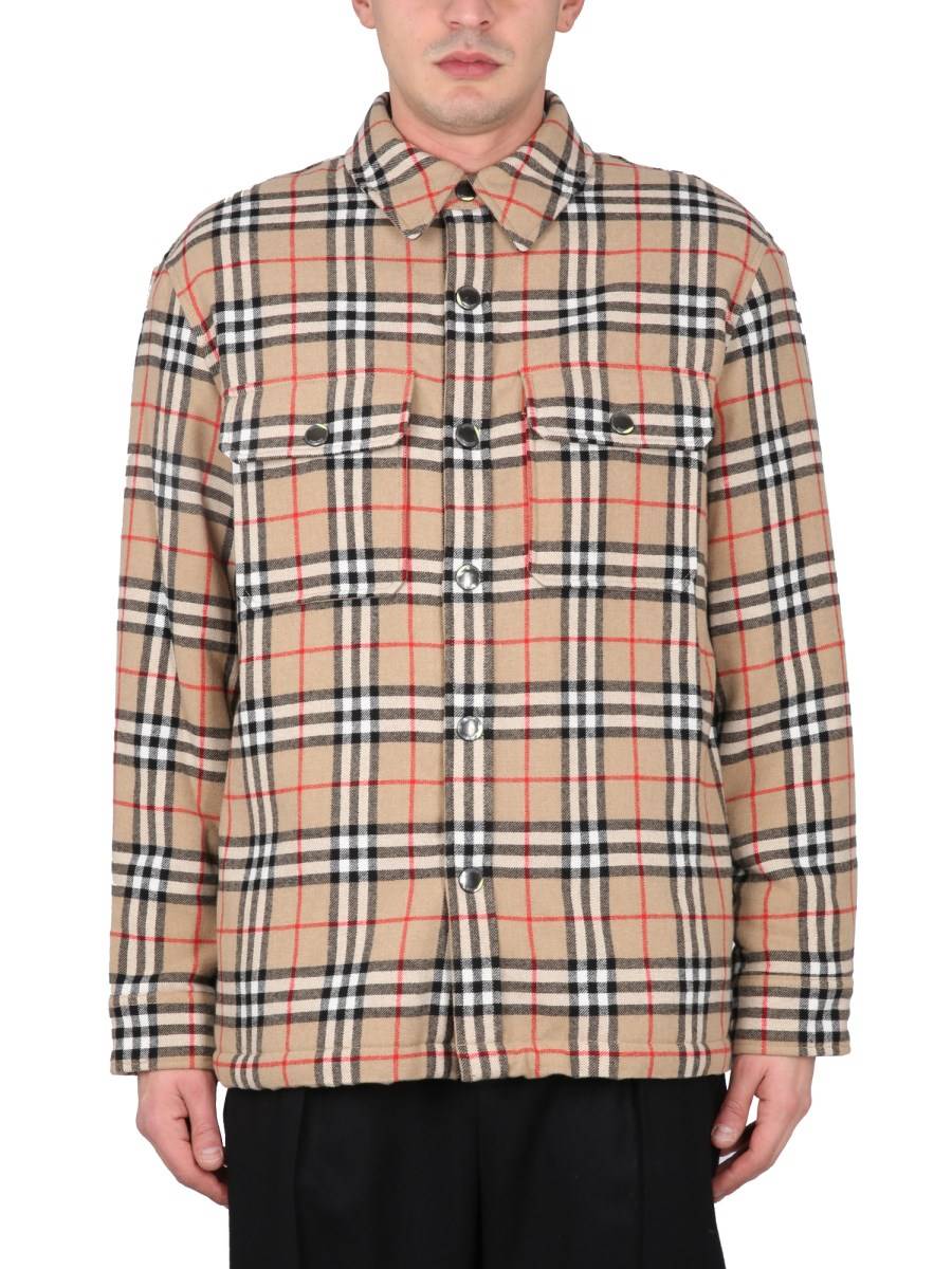 BURBERRY GIACCA CON MOTIVO CHECK IN LANA