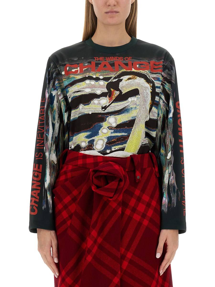 BURBERRY MAGLIA CON STAMPA CIGNO
