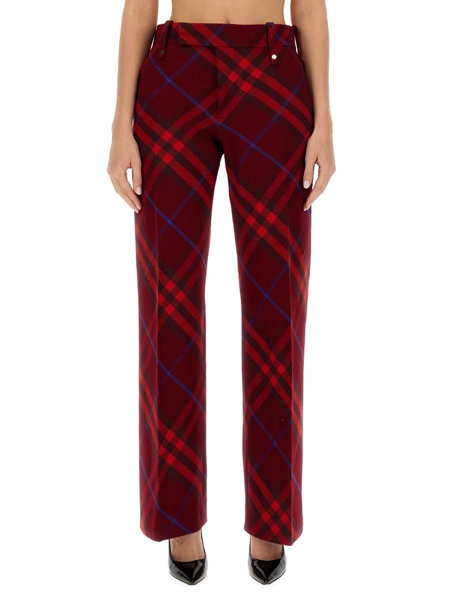 BURBERRY PANTALONE IN LANA CHECK