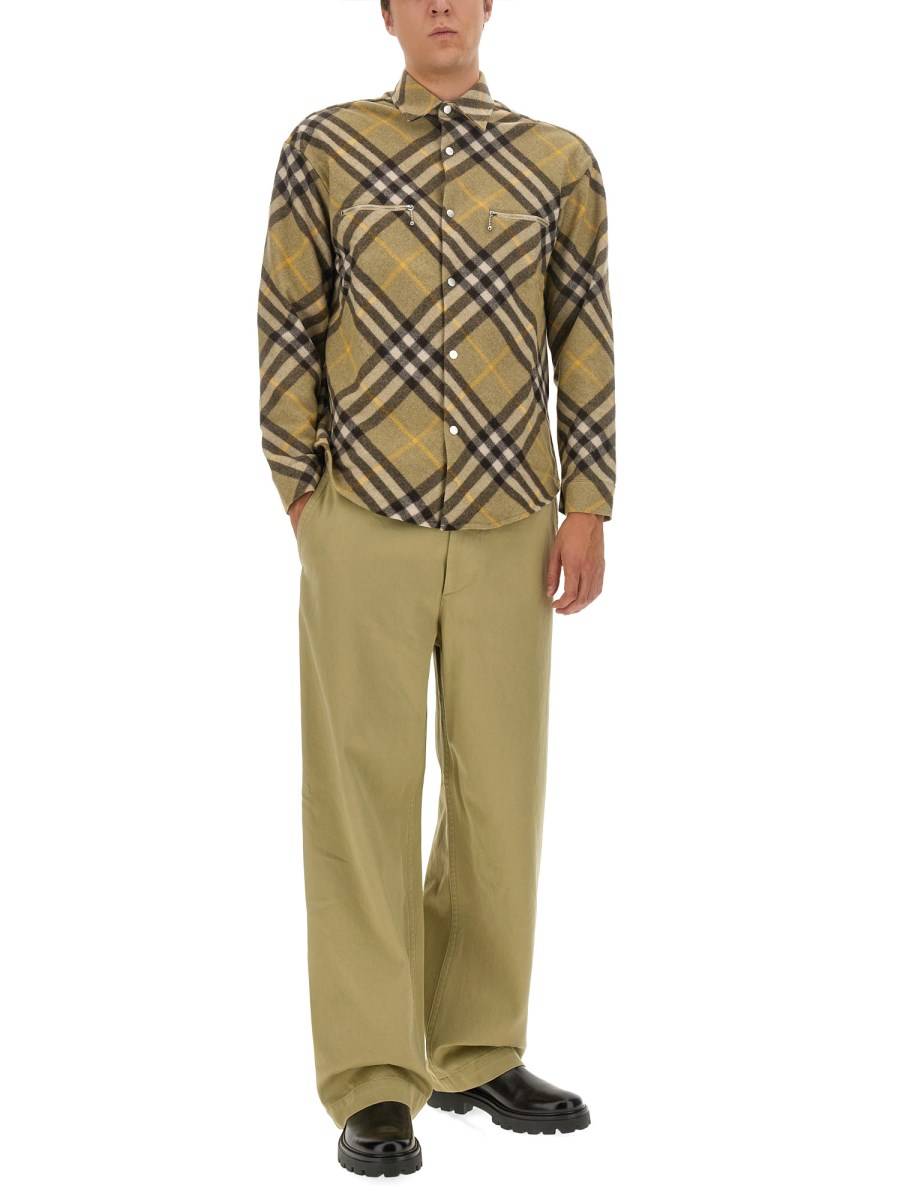 BURBERRY PANTALONE IN RASO SI COTONE