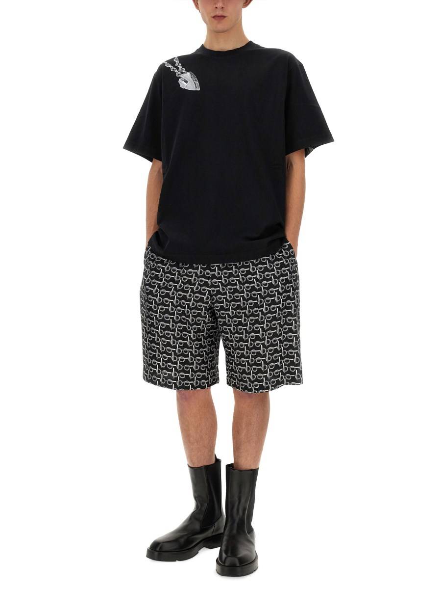 BURBERRY T-SHIRT IN COTONE CON MOTIVO SHIELD