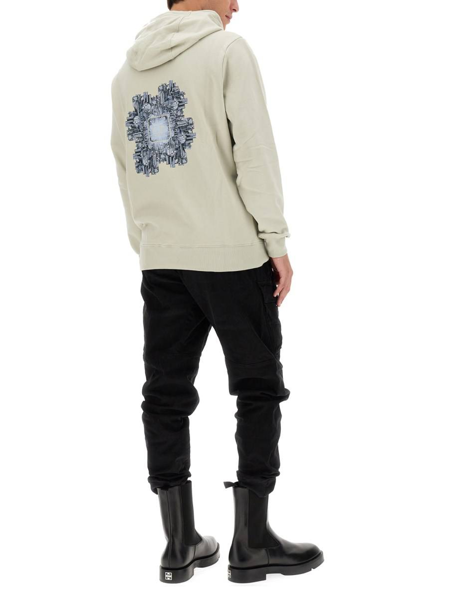 C.P. COMPANY FELPA IN COTONE CON CAPPUCCIO E LOGO