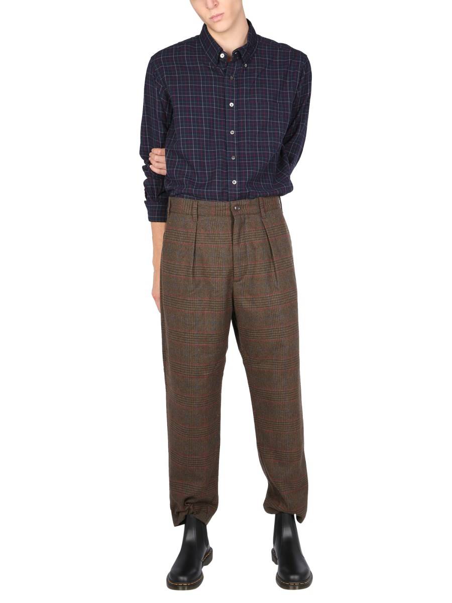 ENGINEERED GARMENTS CAMICIA 19 CENTURY IN COTONE CON MOTIVO A QUDRI MULTICOLOR