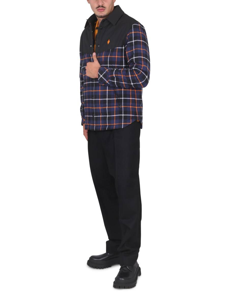 MARCELO BURLON COUNTY OF MILAN CAMICIA A MANICHE LUNGHE IN COTONE CON LOGO