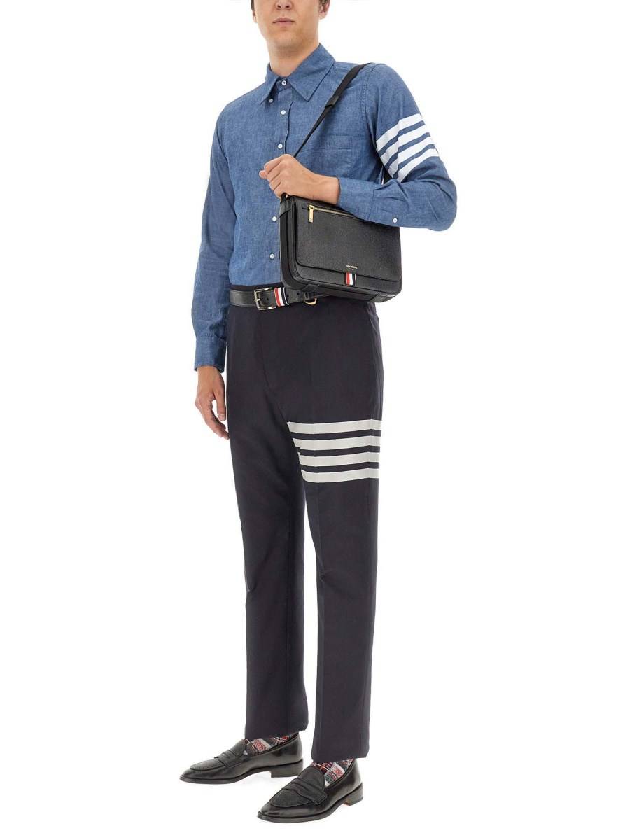 THOM BROWNE CAMICIA BUTTON DOWN IN COTONE CON 4 BAR