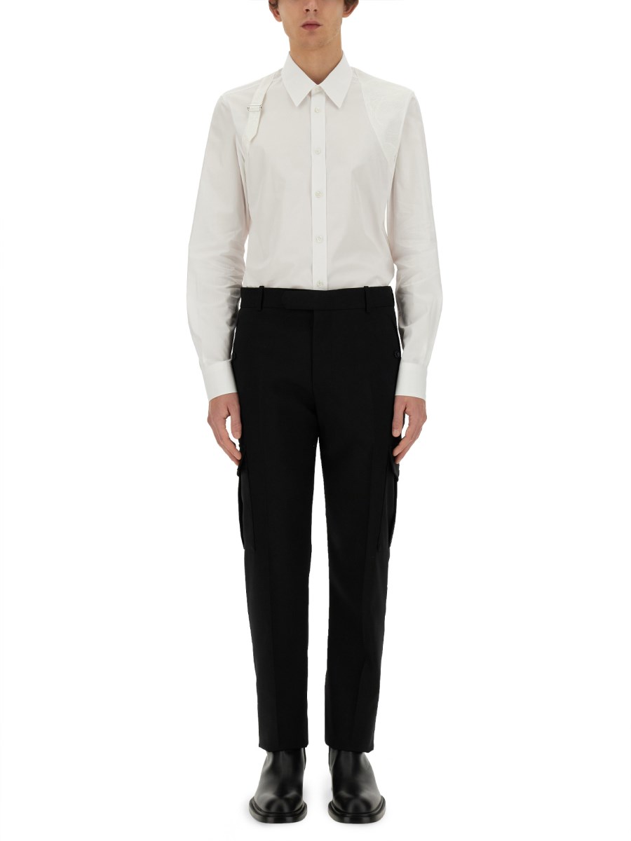 ALEXANDER McQUEEN CAMICIA HARNESS IN POPELINE DI COTONE