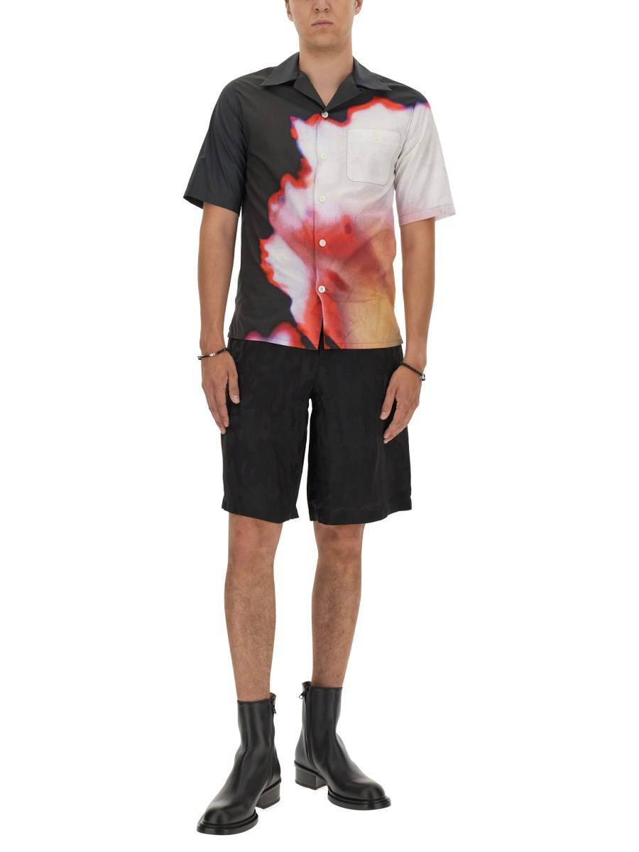 ALEXANDER McQUEEN CAMICIA HAWAIANA CON STAMPA SOLARISED FLOWER