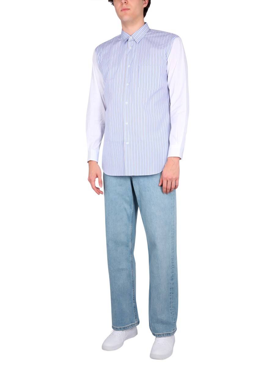 COMME DES GARCONS SHIRT CAMICIA IN COTONE CON MOTIVO A RIGHE