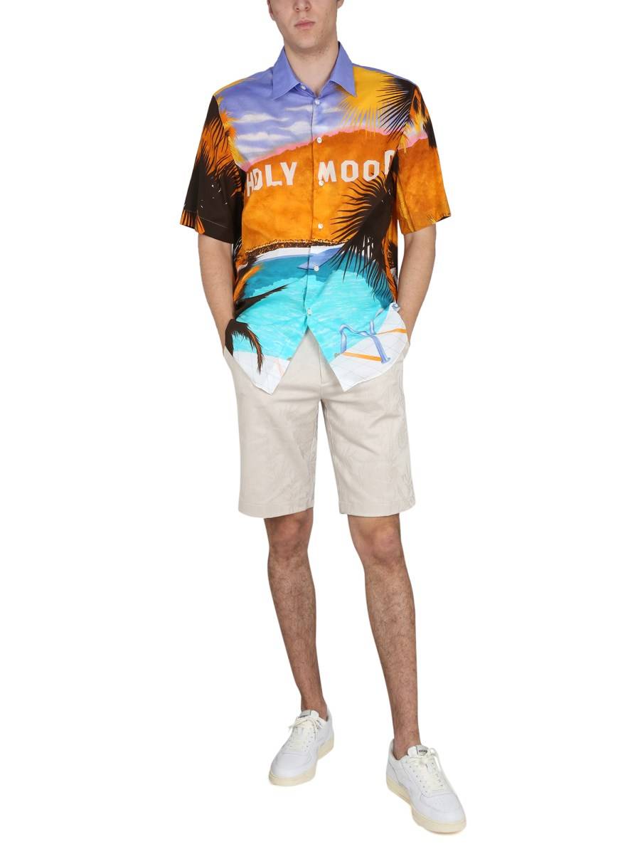 ETRO CAMICIA IN POPELINE DI COTONE CON STAMPA CALIFORNIA