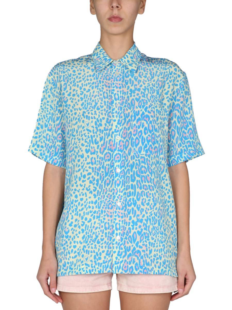 STELLA McCARTNEY CAMICIA IN SETA CON STAMPA ANIMALIER
