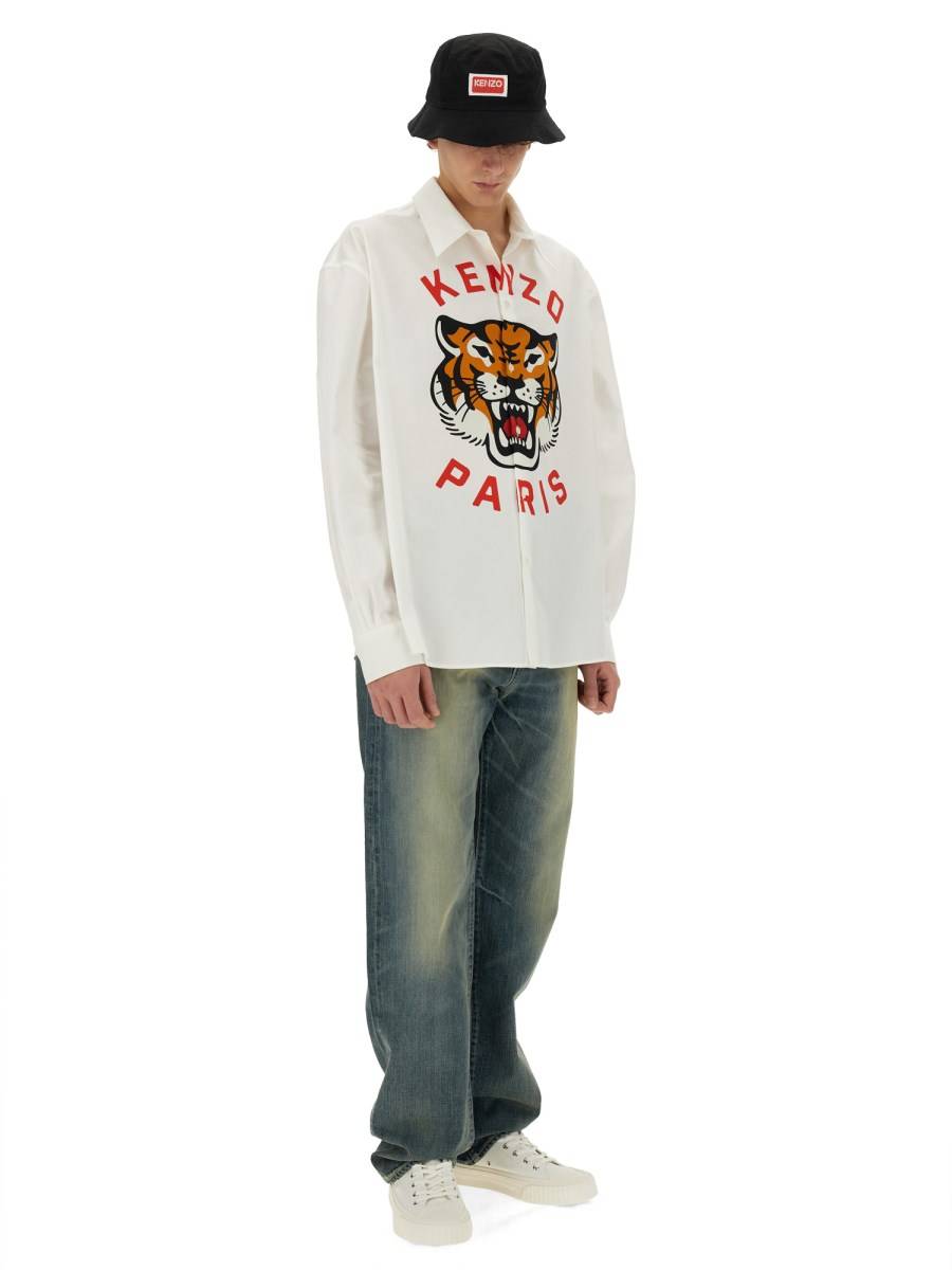 KENZO CAMICIA 'KENZO LUCKY TIGER' IN POPELINE DI COTONE