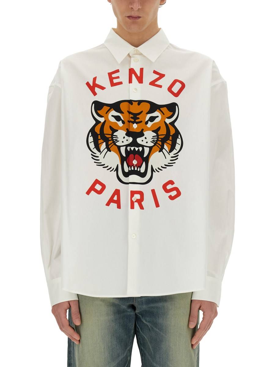 KENZO CAMICIA 'KENZO LUCKY TIGER' IN POPELINE DI COTONE