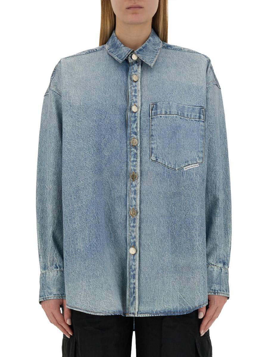 ALEXANDER WANG CAMICIA OVERSIZE FIT IN DENIM DI COTONE