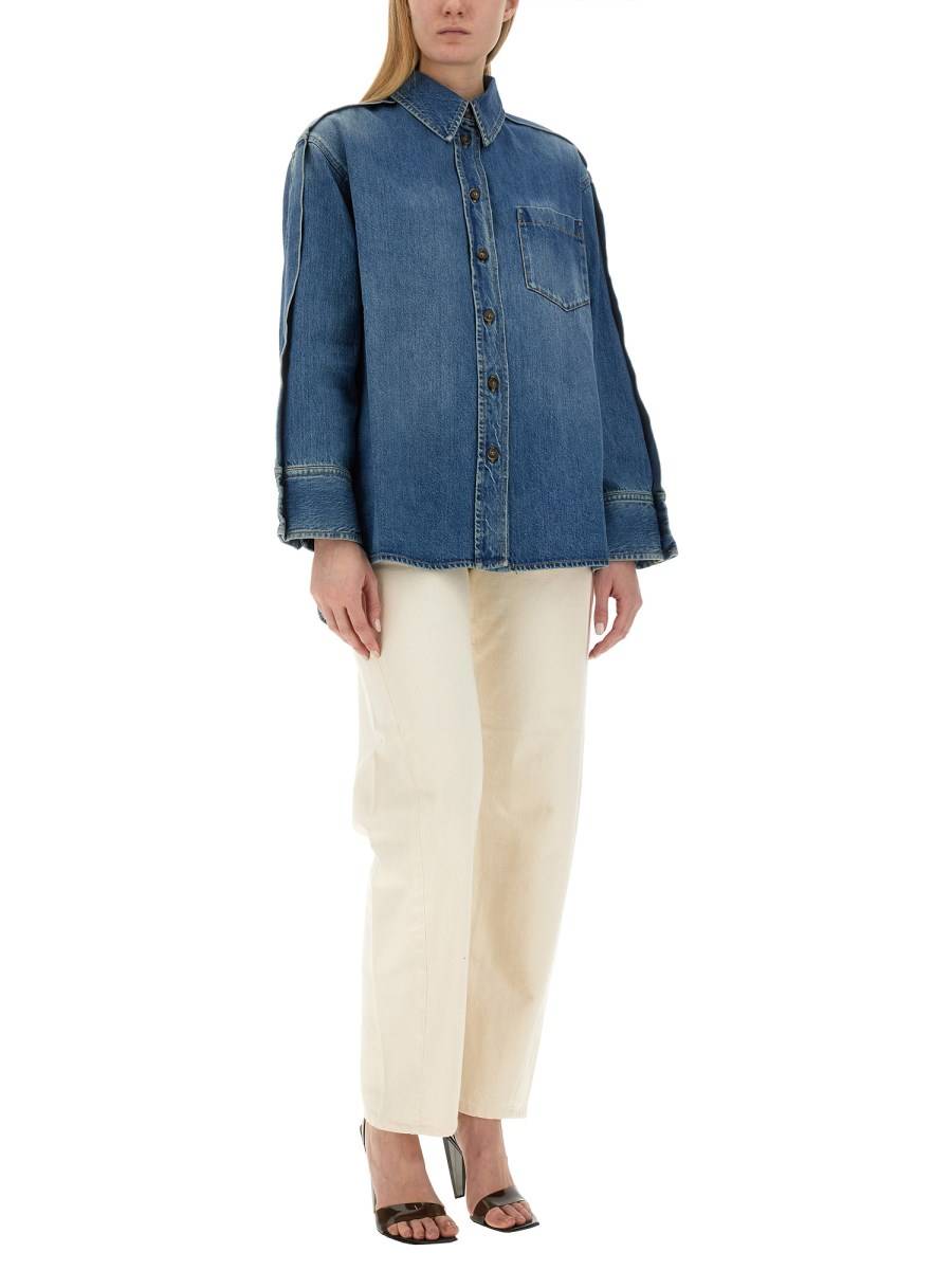 VICTORIA BECKHAM CAMICIA OVERSZIE FIT IN DENIM DI COTONE