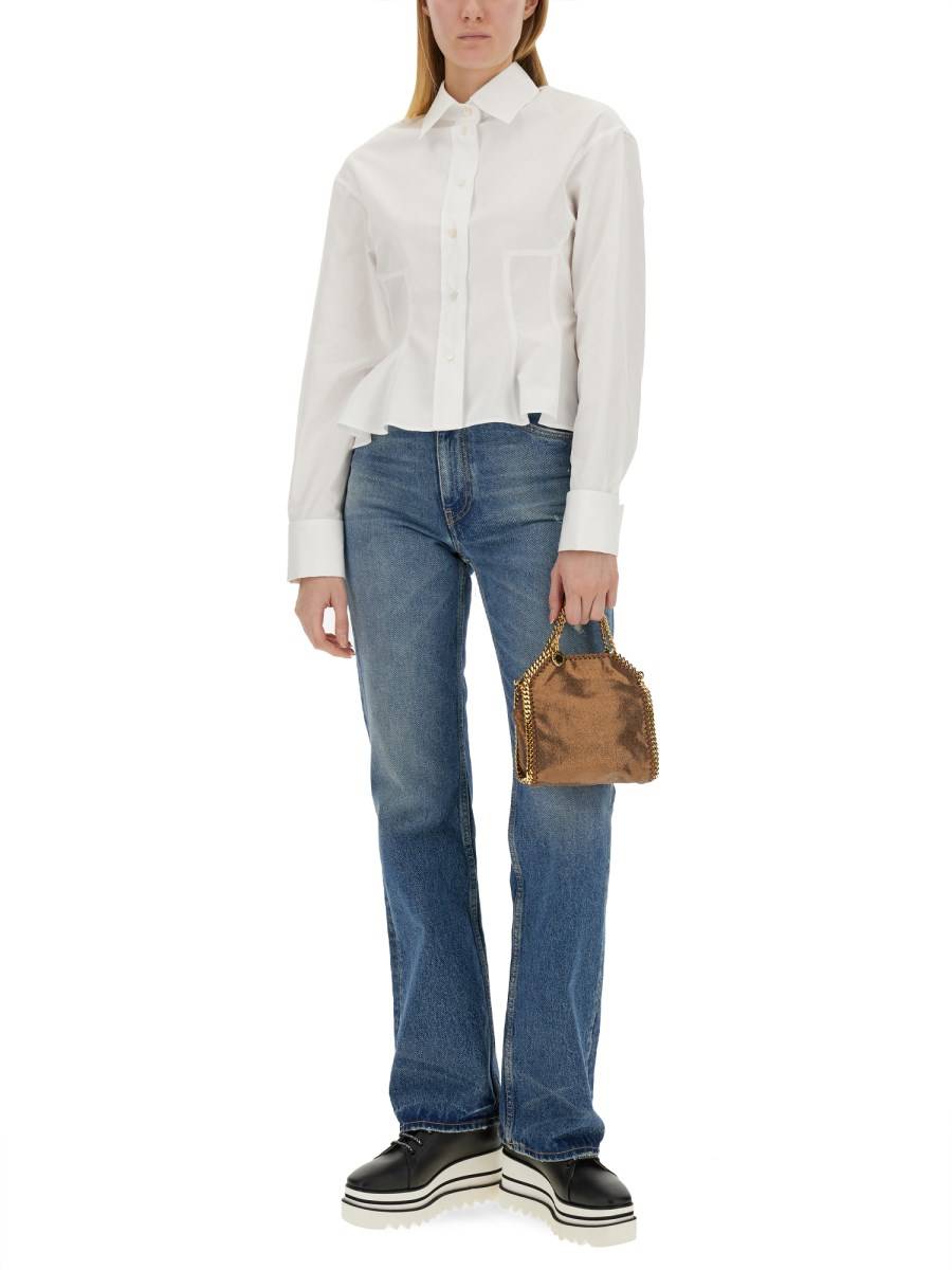STELLA McCARTNEY CAMICIA PEPLUM IN POPELINE DI COTONE