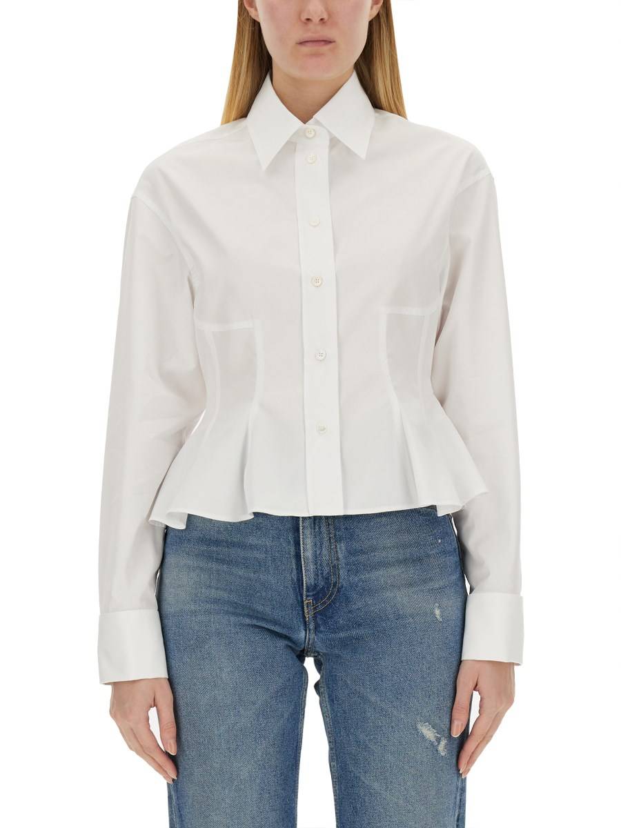 STELLA McCARTNEY CAMICIA PEPLUM IN POPELINE DI COTONE