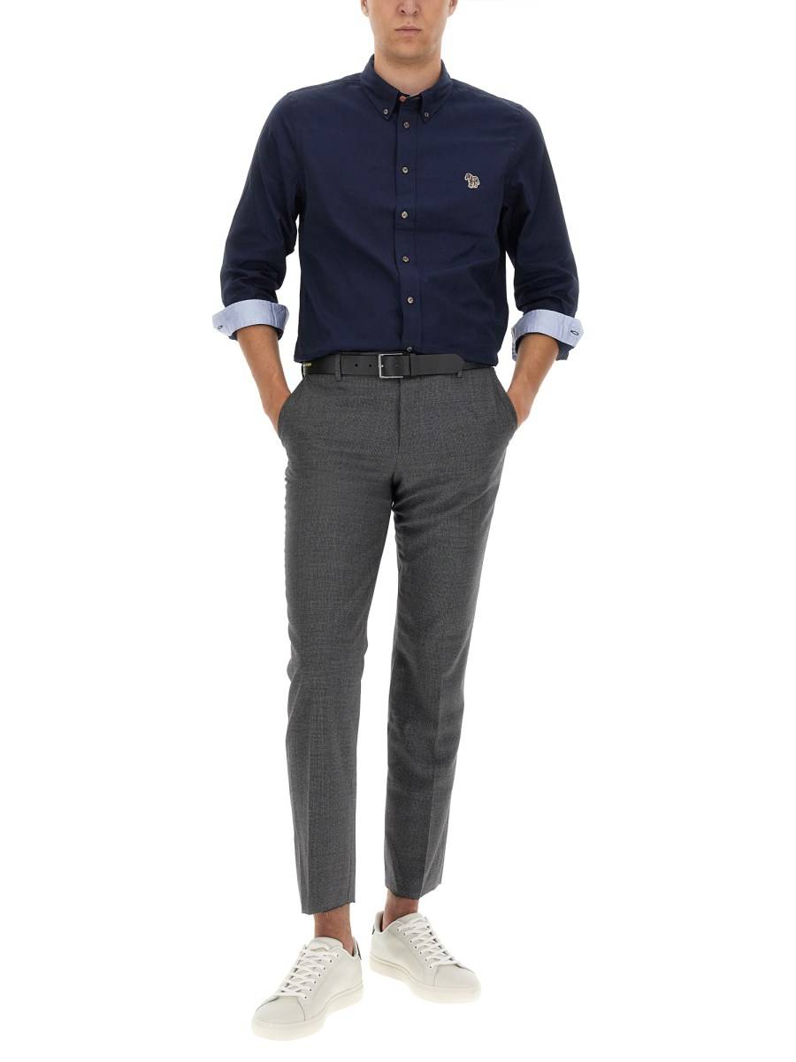 PS BY PAUL SMITH CAMICIA REGULAR FIT IN COTONE CON PATCH ZEBRA