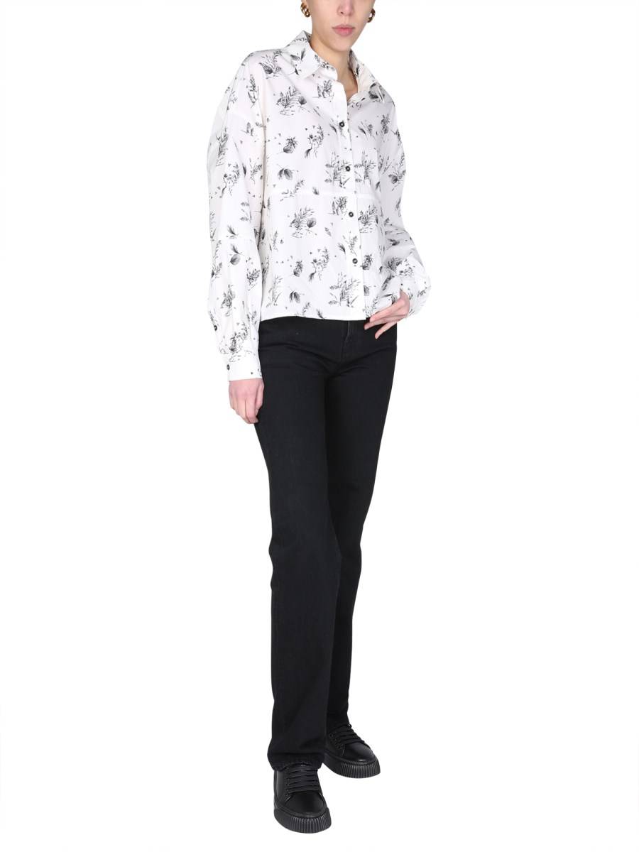 WOOLRICH CAMICIA REGULAR FIT IN POPELINA DI COTONE CON STAMPA FLOREALE