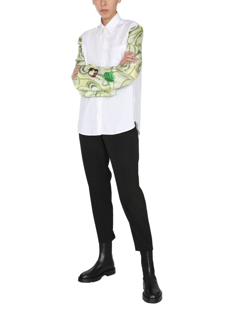 RAF SIMONS CAMICIA REGULAR FIT IN POPELINE DI COTONE