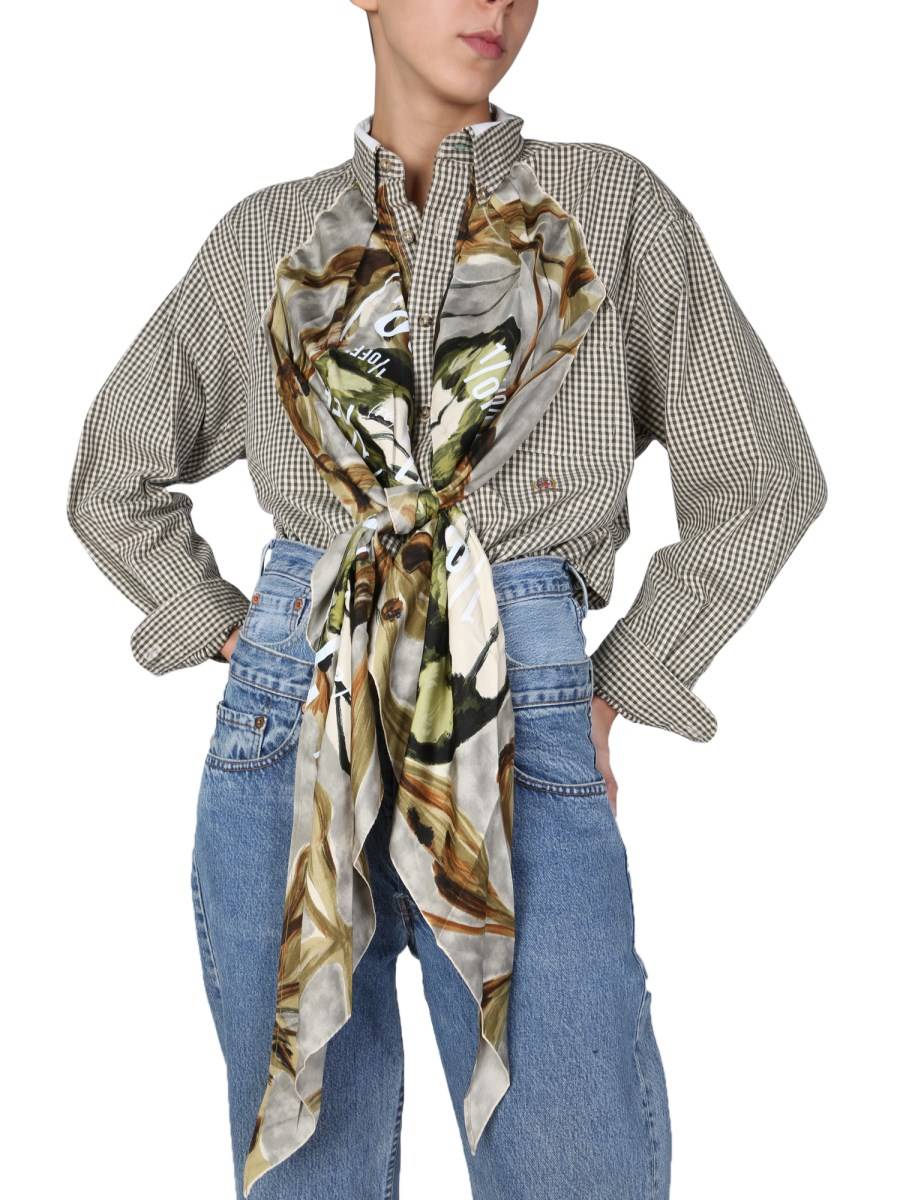 1/OFF CAMICIA REMADE TOMMY HILFIGER IN COTONE CON FOULARD APPLICATO