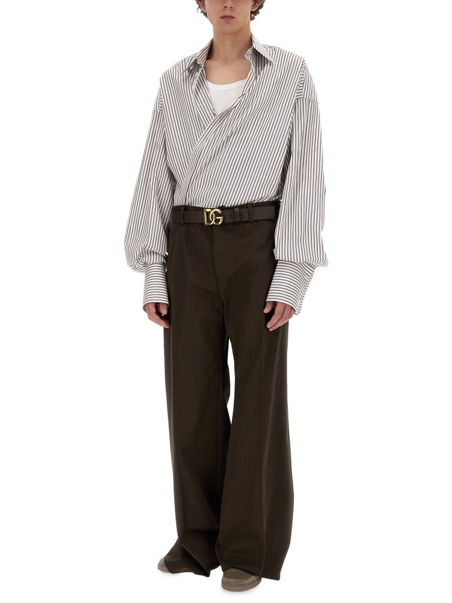 DOLCE & GABBANA CAMICIA SUPER OVER IN POPELINE RIGATO